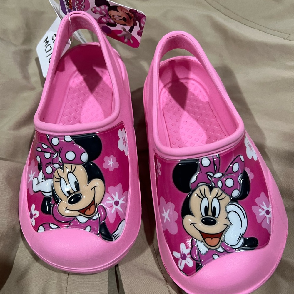 Disney Minnie Mouse Pink Kids Clogs 7/8